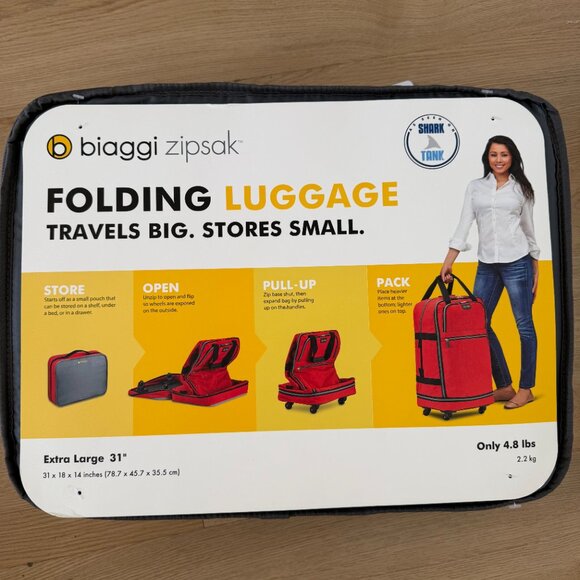 Biaggi Zipsak Foldable Spiner Duffle Bag Charcoal Gray 31 x 18 x 14 Travel Bag - Picture 3 of 9